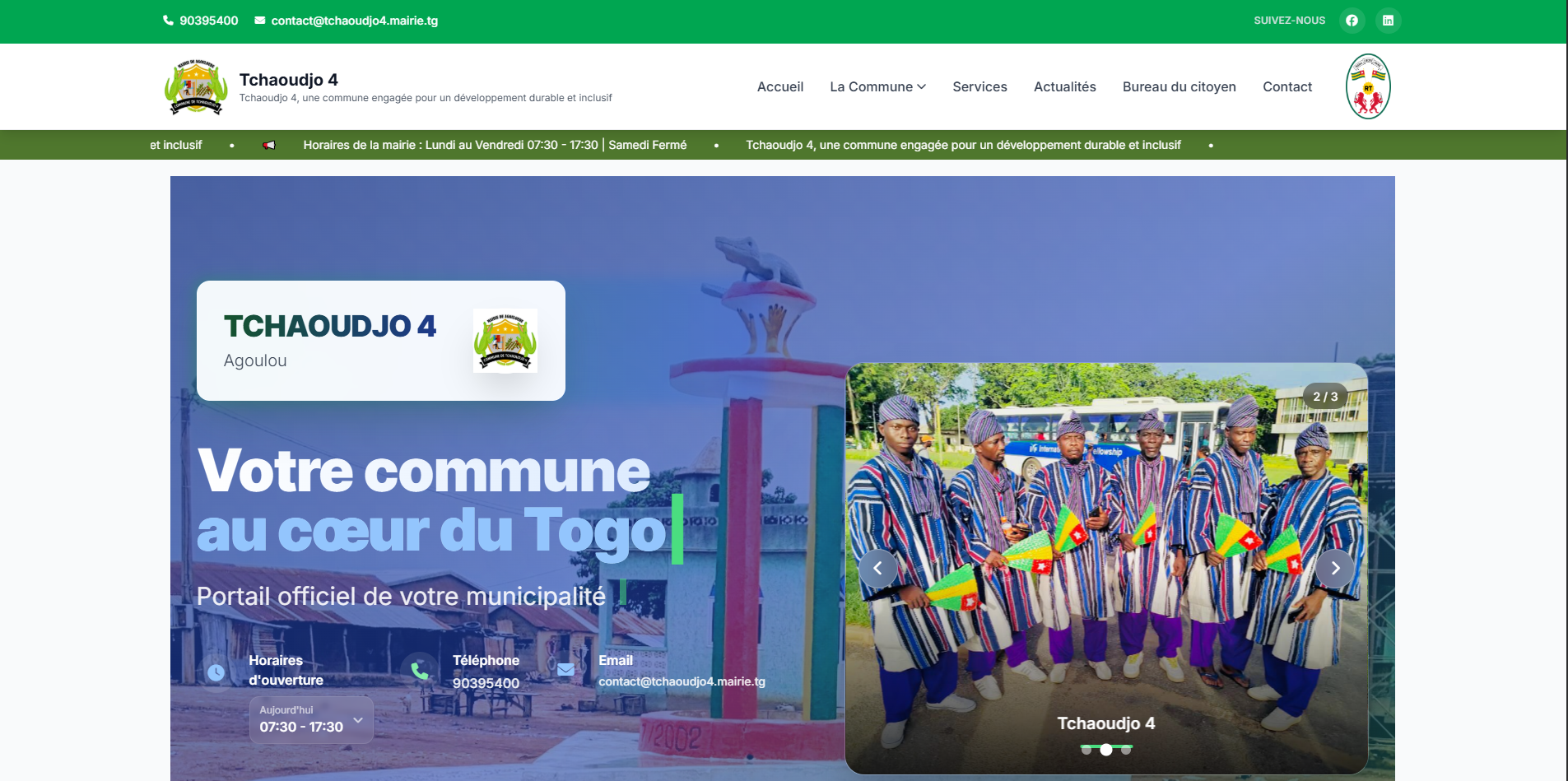 Plateforme web institutionnelle de Tchaoudjo 4