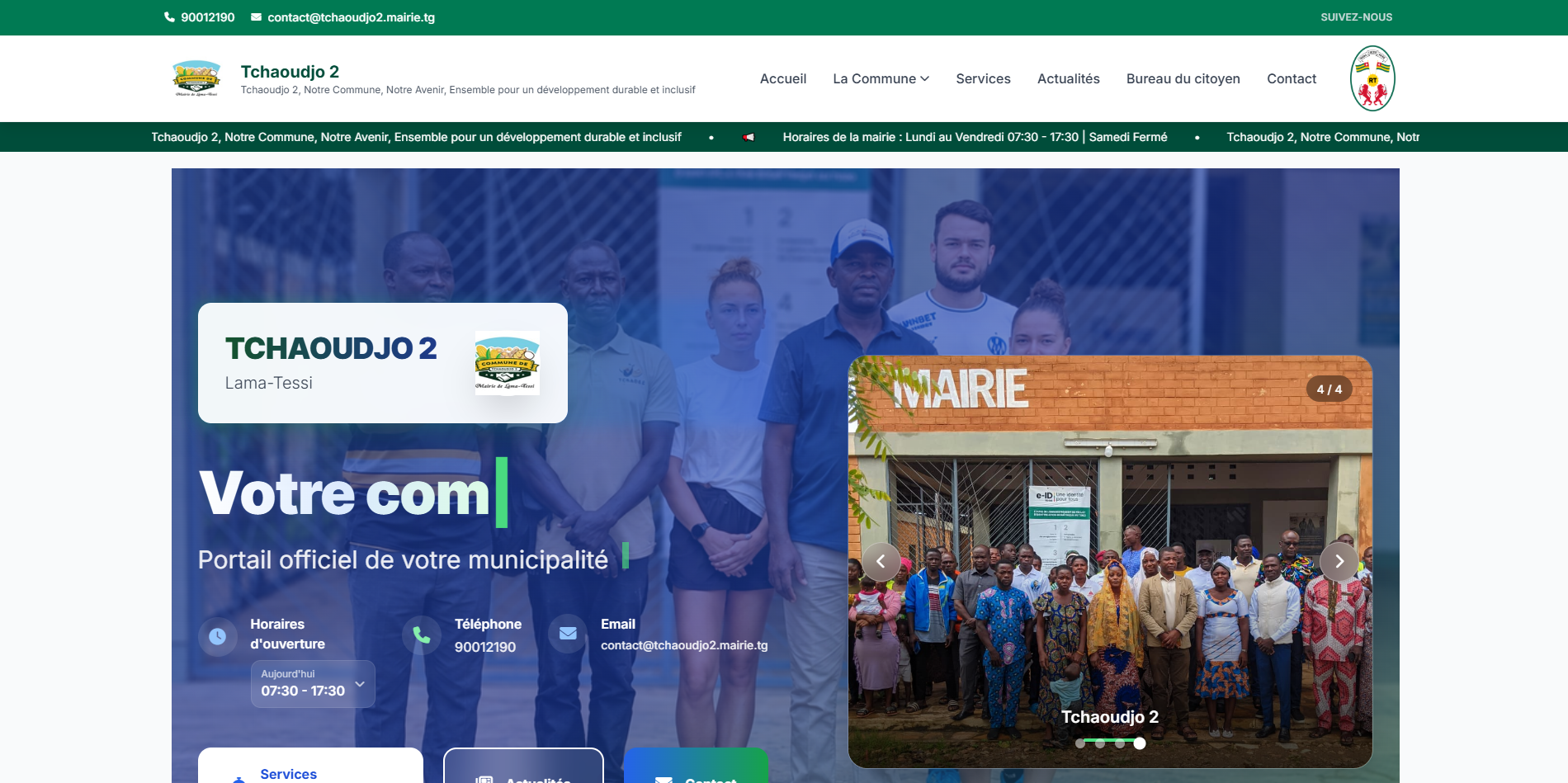 Plateforme web institutionnelle de Tchaoudjo 2